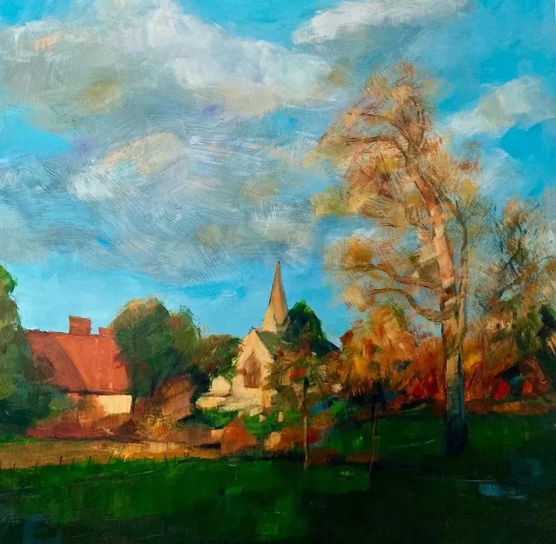 Ardington, Oxfordshire by Stuart Roper, acrylic on gesso board