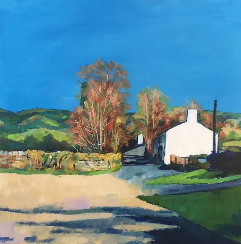 Path through Knucklas by Stuart Roper, acrylic on box canvas