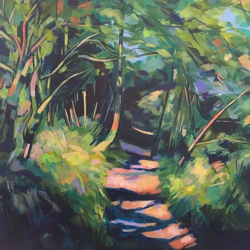 Path to Castle hill by Stuart Roper, acrylic on box canvas