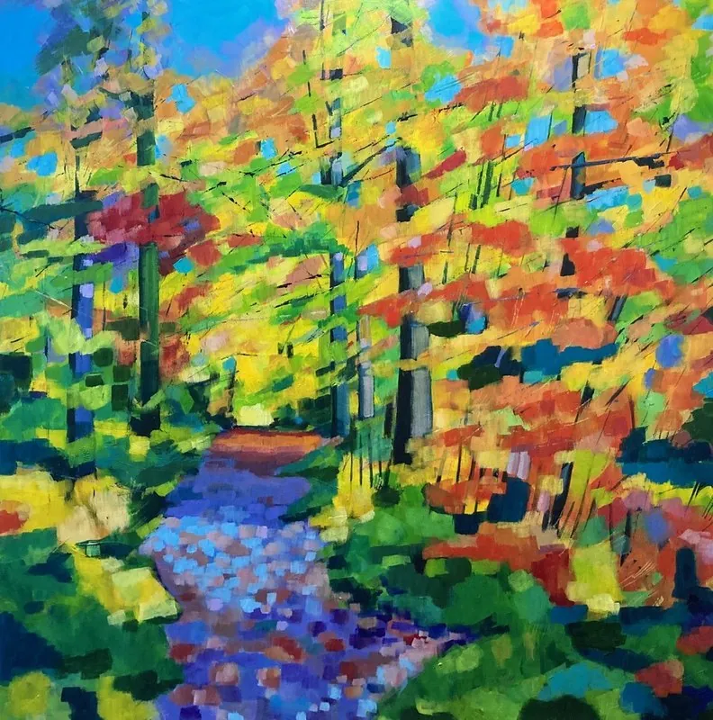 Queenswood III by Stuart Roper, mixed media on box canvas