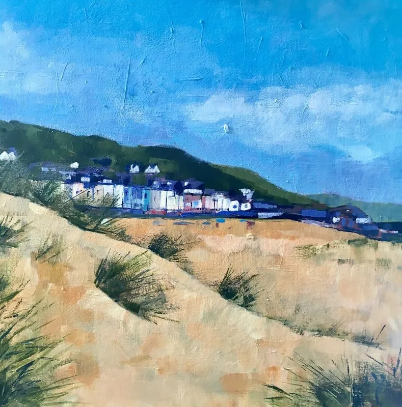 Sand dunes at Aberdovey by Stuart Roper, print, signed